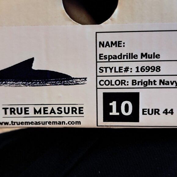 TRUE MEASURE Dark Blue Slip-On Mule Espadrilles Made in Portugal US 10 main image 5